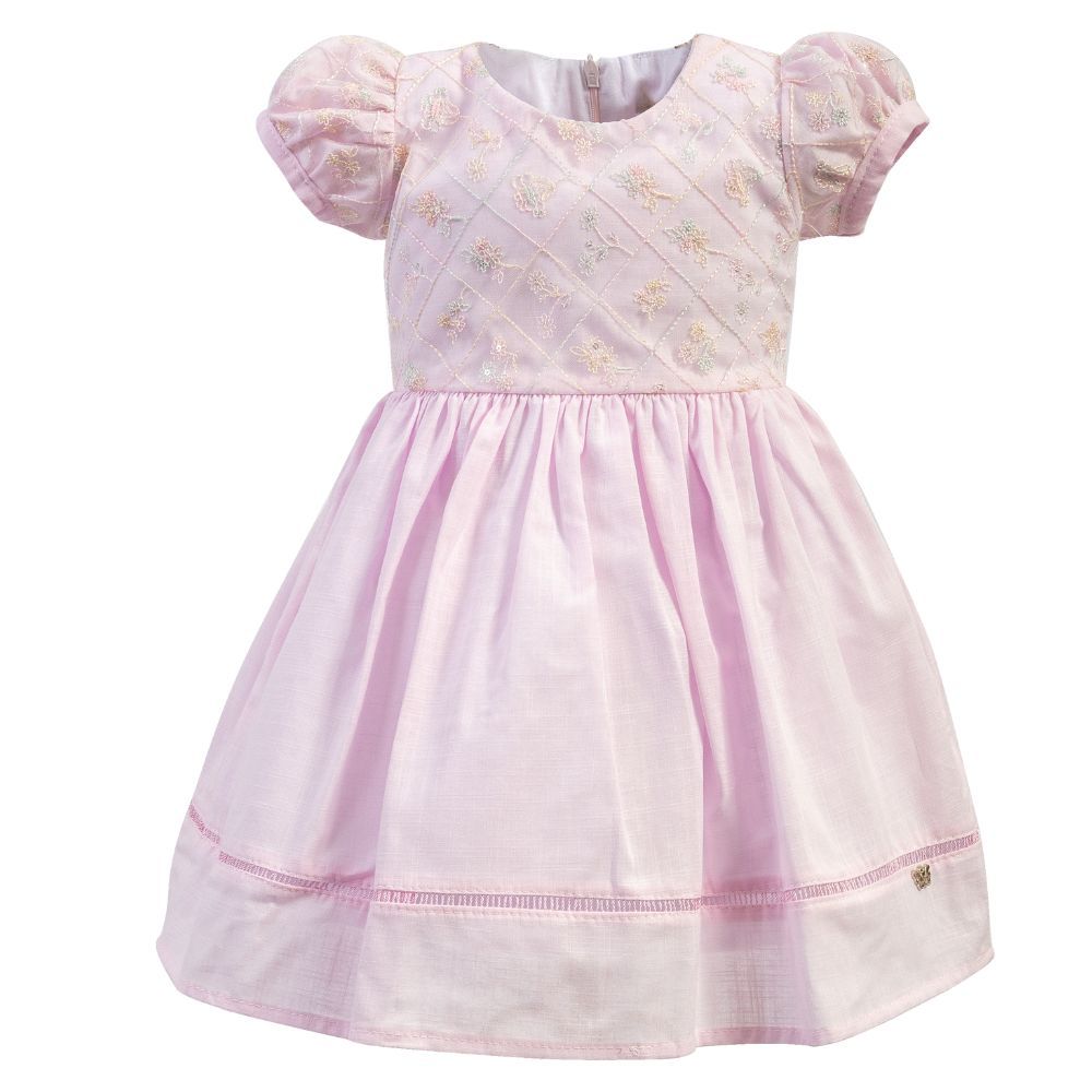 VESTIDO ROSA BORDADO