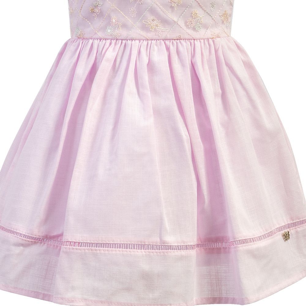 VESTIDO ROSA BORDADO