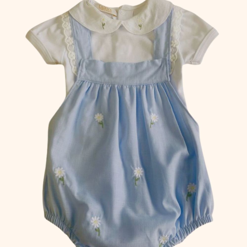 CONJUNTO  CURTO ROMPER BORDADO BEBÊ MENINA