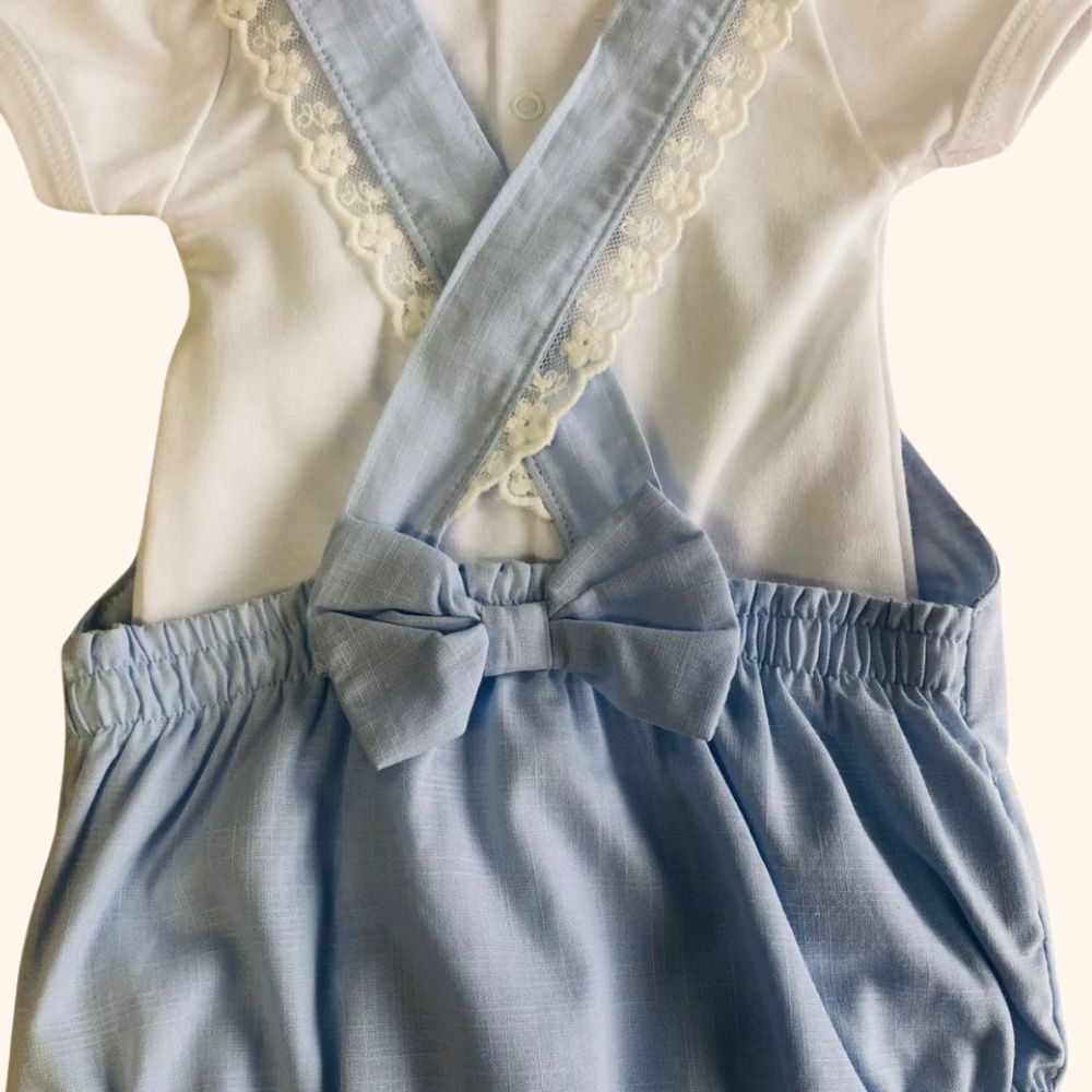 CONJUNTO  CURTO ROMPER BORDADO BEBÊ MENINA