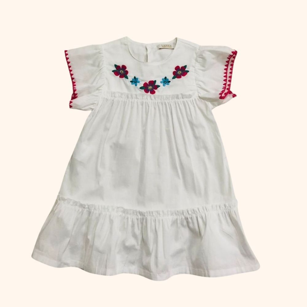 VESTIDO INFANTIL BRANCO BORDADO 