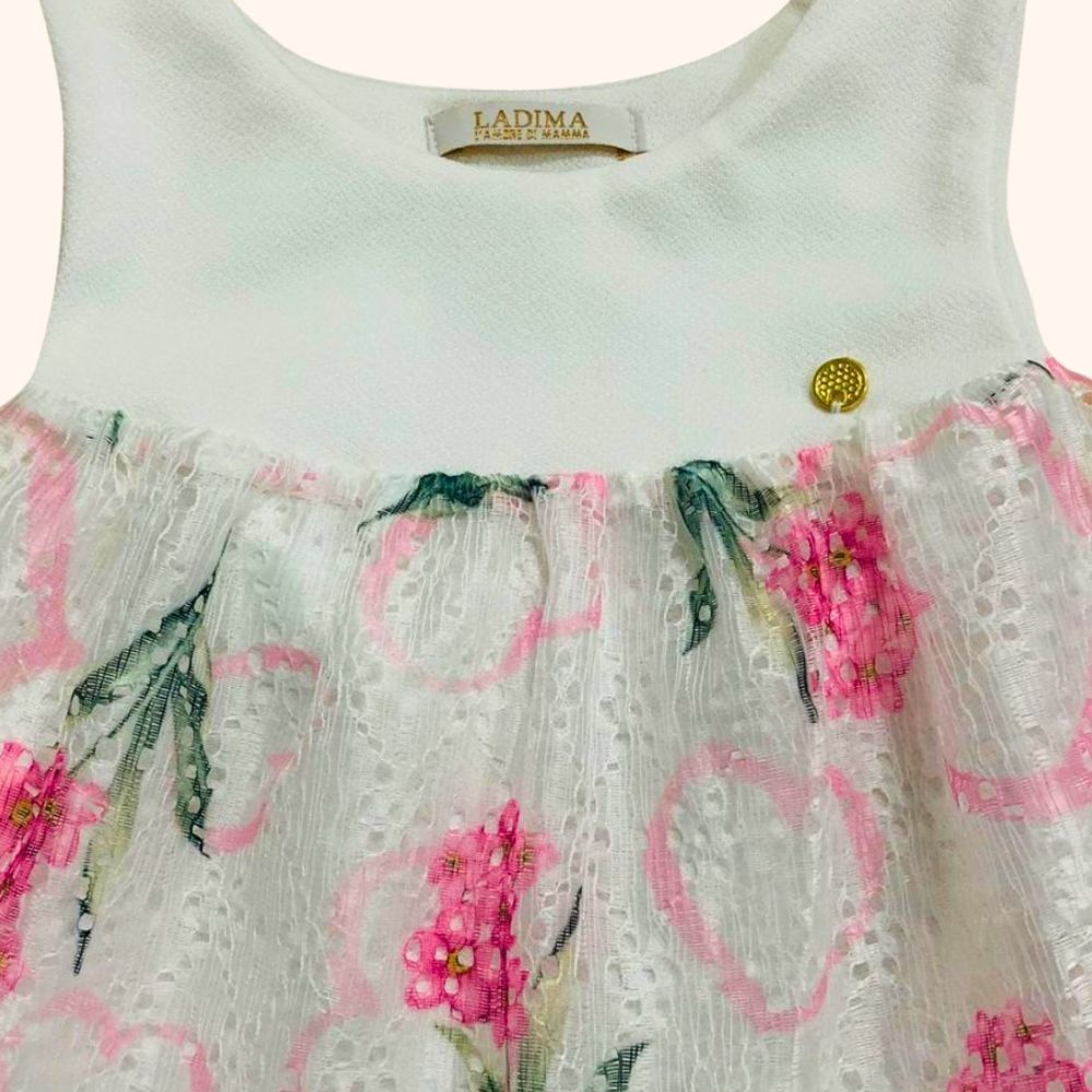 VESTIDO  INFANTIL COM RENDA FLORAL