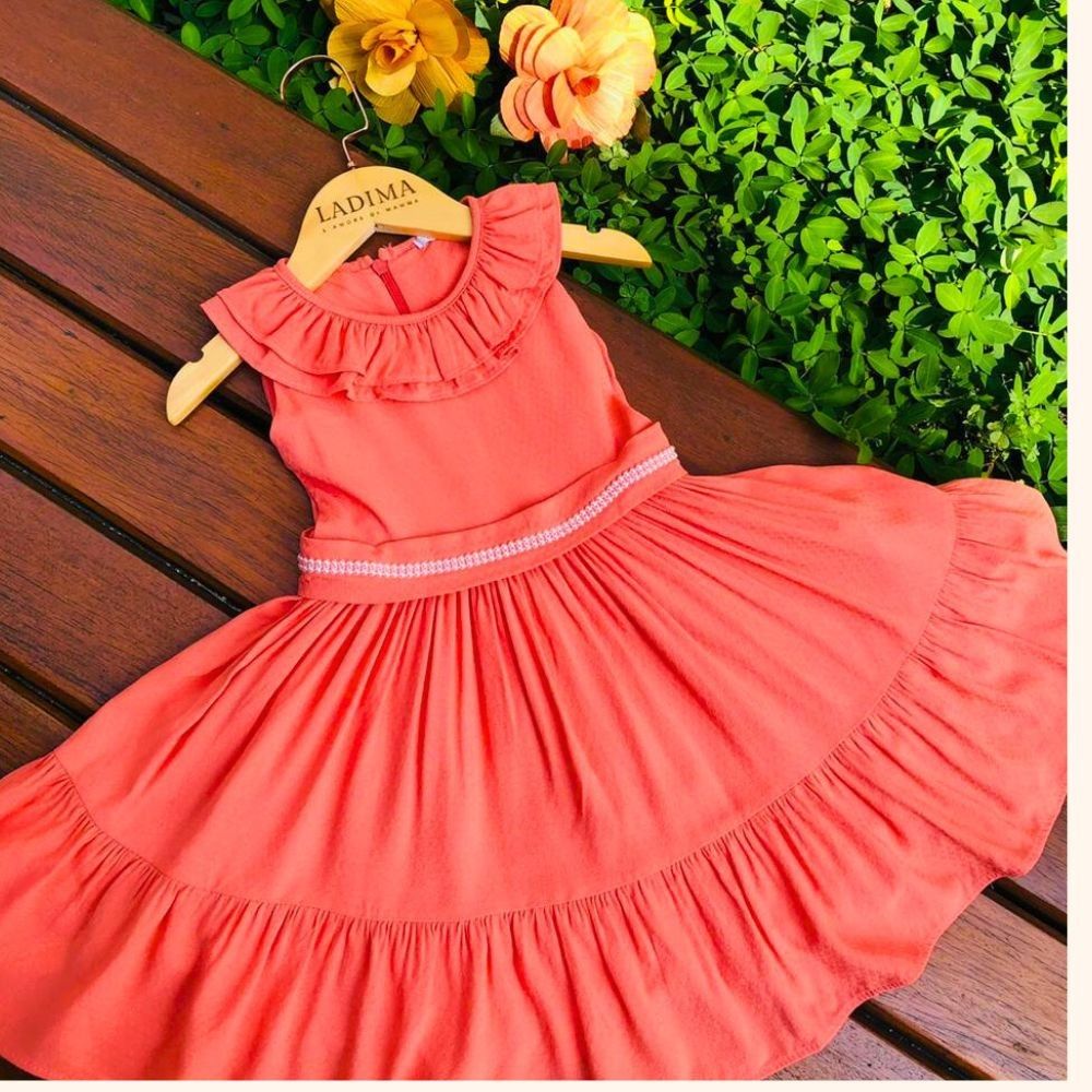 VESTIDO INFANTIL GLAMOUR LARANJA