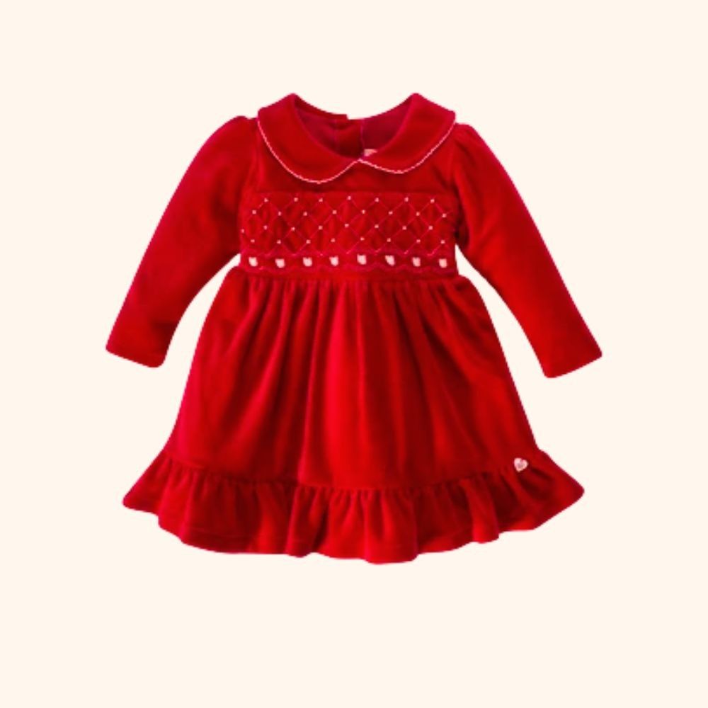 VESTIDO INFANTIL MANGA LONGA EM PLUSH