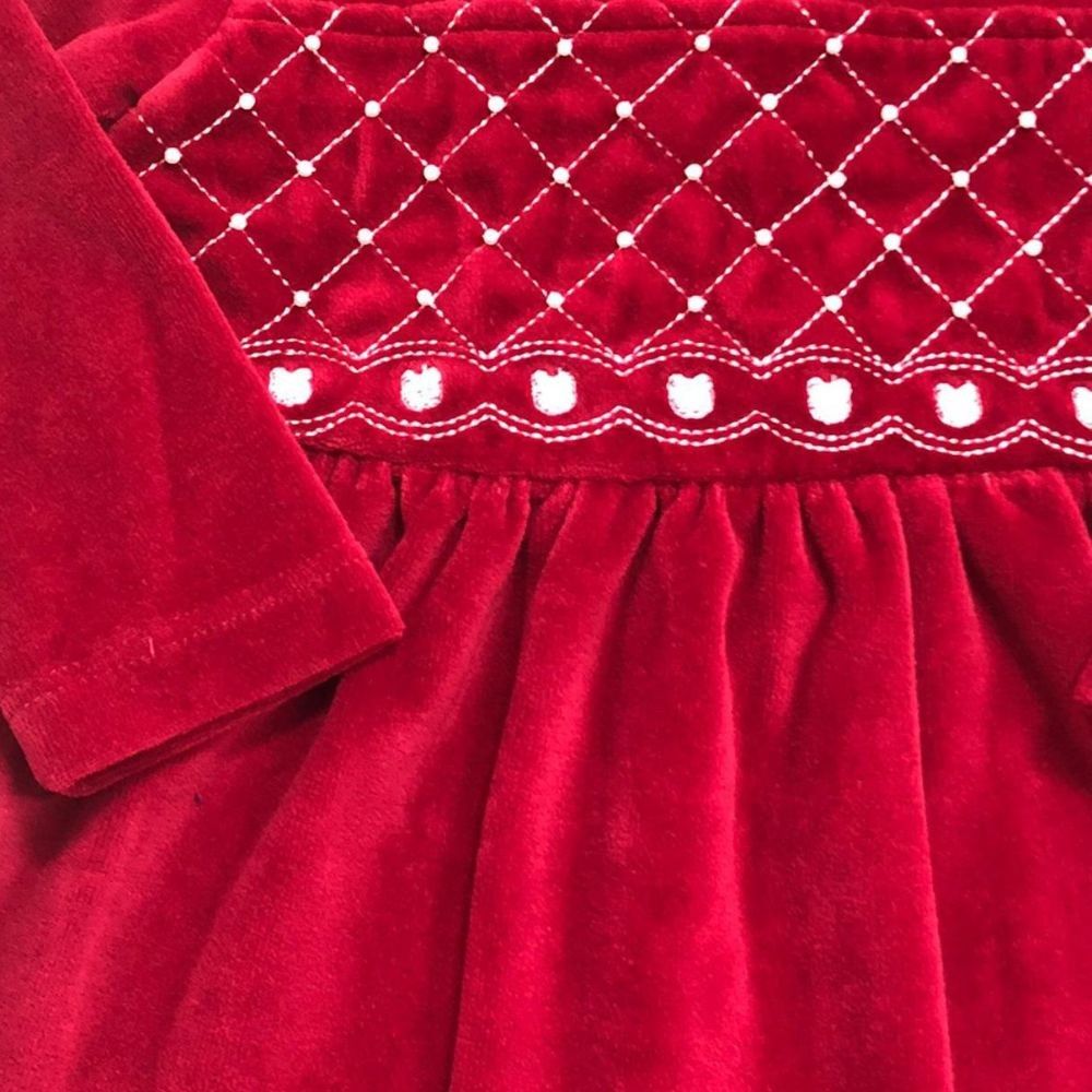 VESTIDO INFANTIL MANGA LONGA EM PLUSH