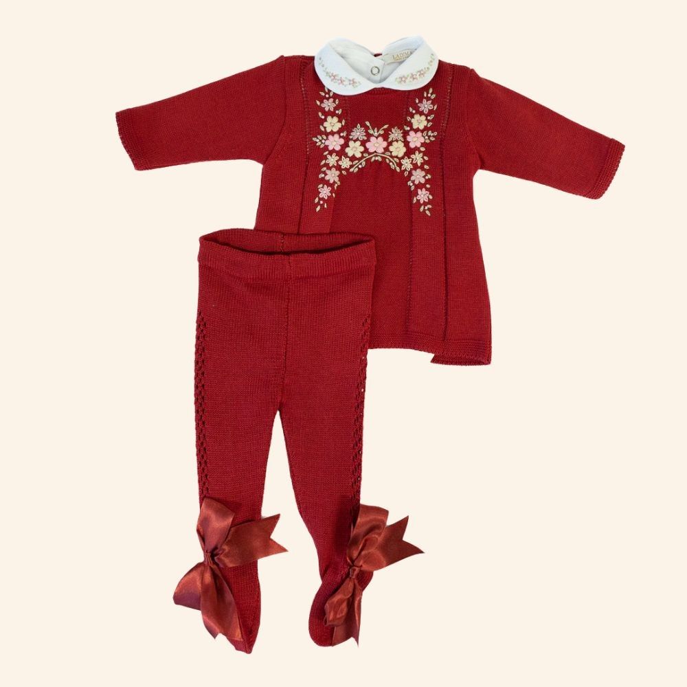 VESTIDO CONJUNTO GRETA BORDADO EM FLORES  COM CALÇA