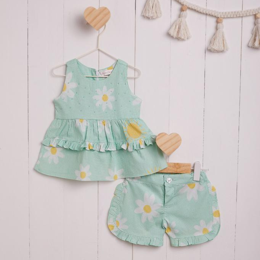 CONJUNTO INFANTIL BATA E SHORTS SUMMER