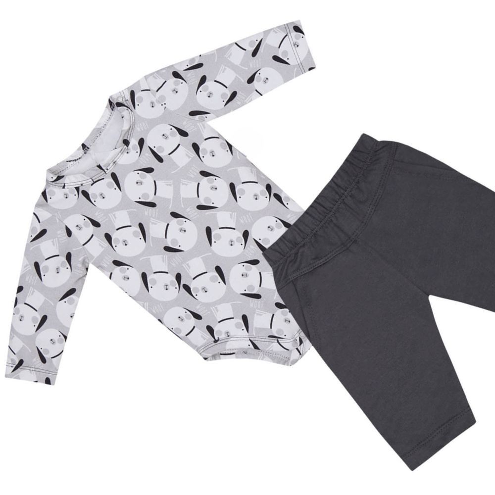 CONJUNTO BEBÊ BODY MANGA LONGA E CALÇA