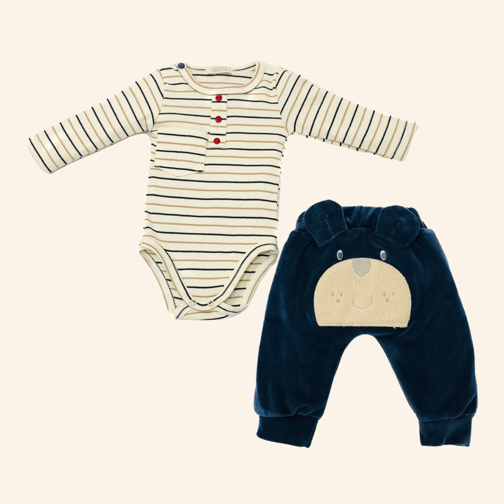 CONJUNTO  LONGO BEBÊ  MENINO BODY E CALÇA