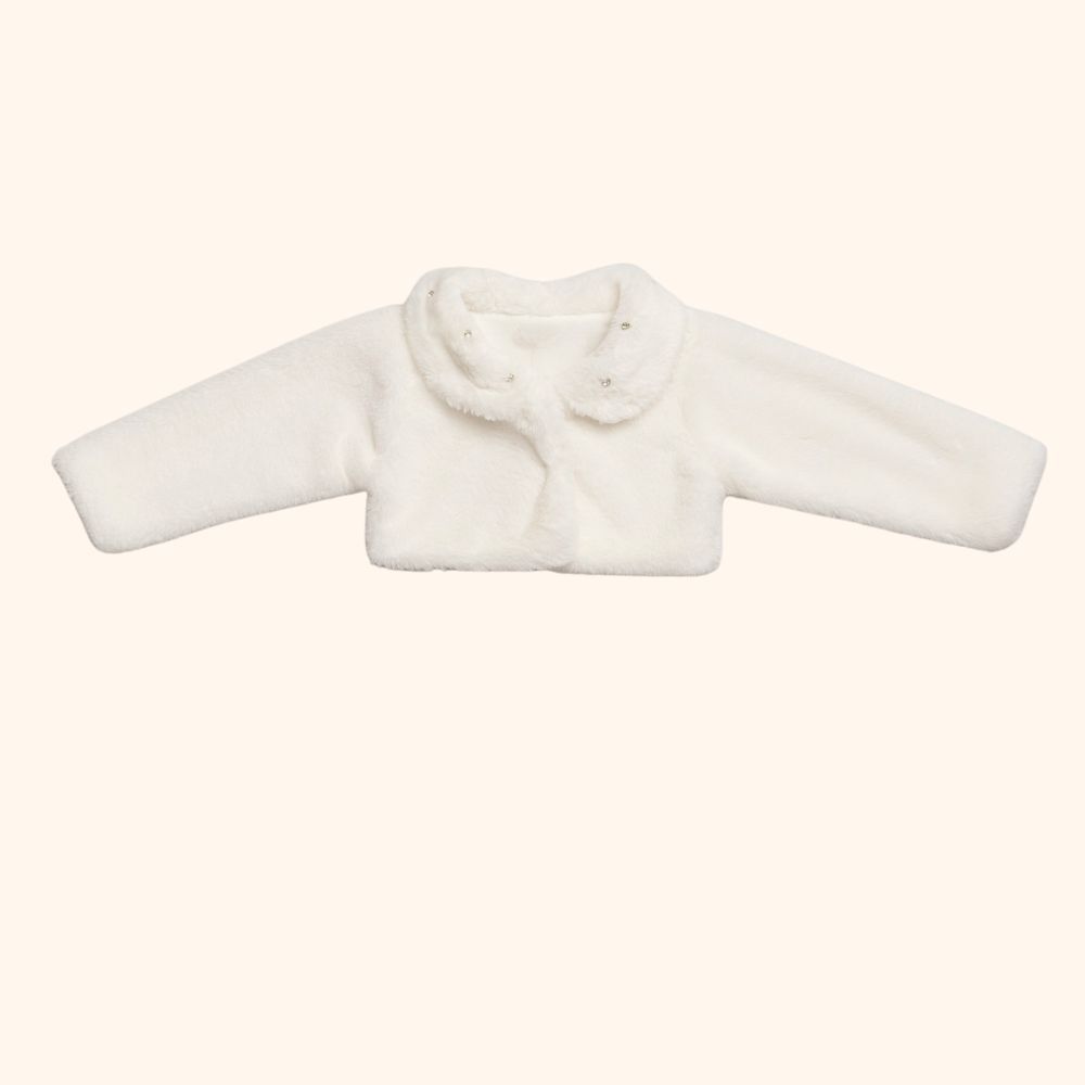 BOLERO INFANTIL PELINHO OFF-WHITE MENINA