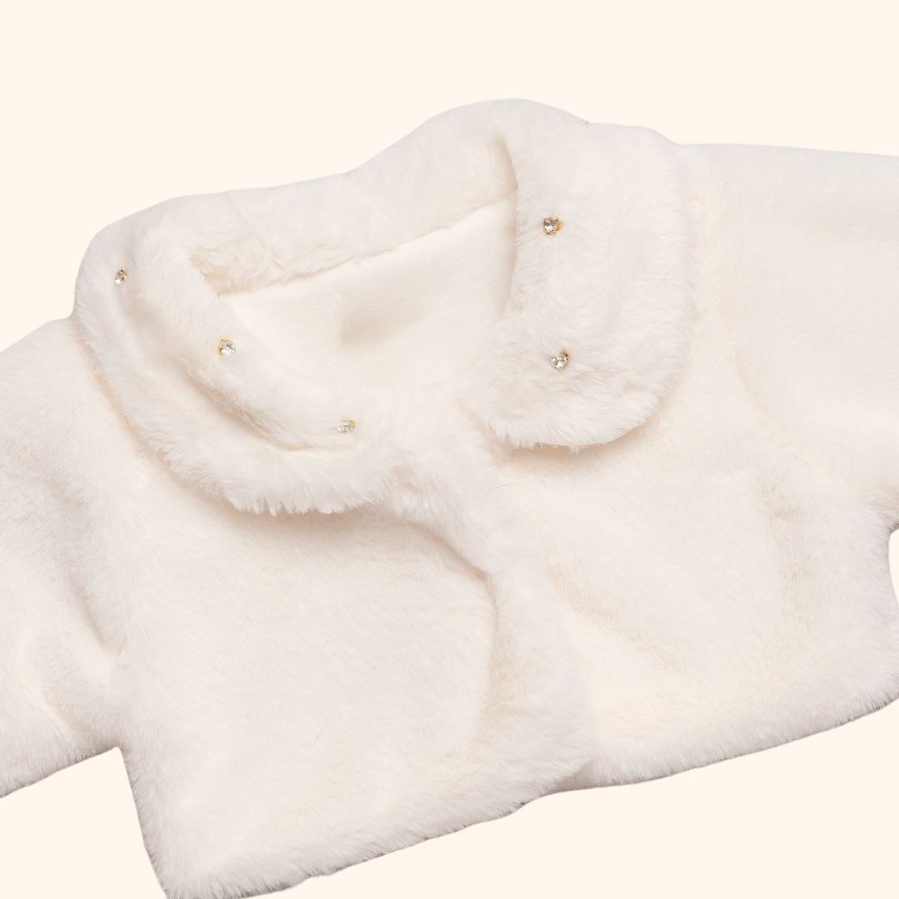 BOLERO INFANTIL PELINHO OFF-WHITE MENINA