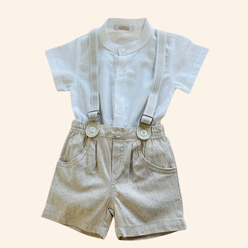 CONJUNTO CURTO BATIZADO BEBÊ MENINO