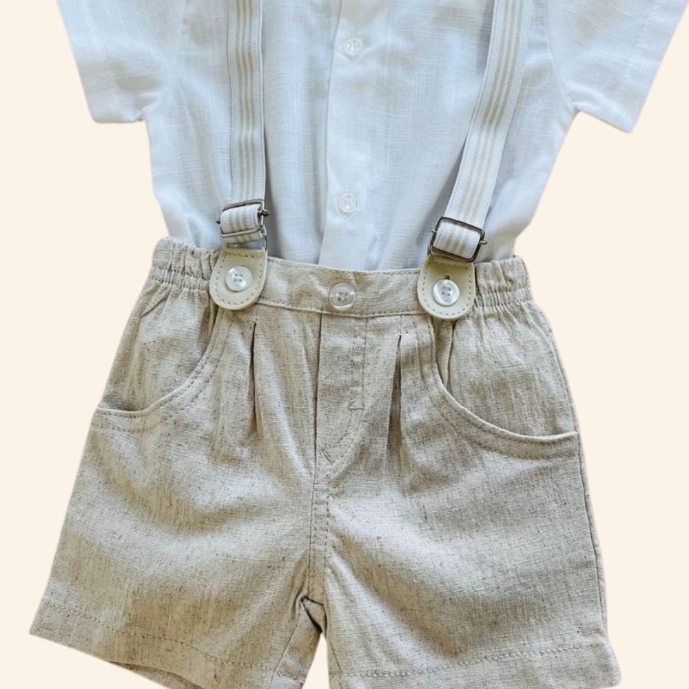 CONJUNTO CURTO BATIZADO BEBÊ MENINO