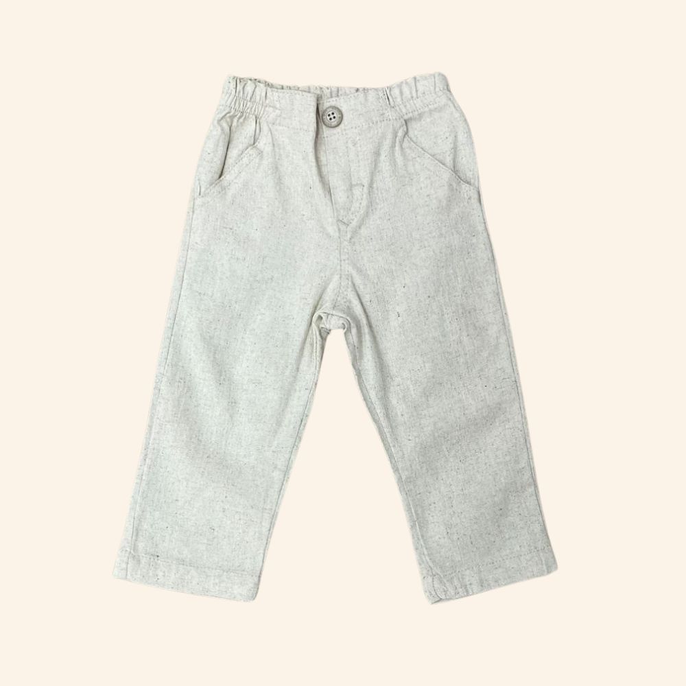 CONJUNTO BEBÊ MENINO BODY MANGA LONGA E CALÇA EM LINHO BATIZADO
