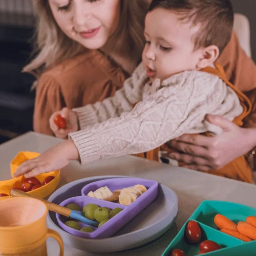 PRATO REFEICAO SILICONE INFANTIL COM DIVISORIAS REMOVIVEIS ABC 