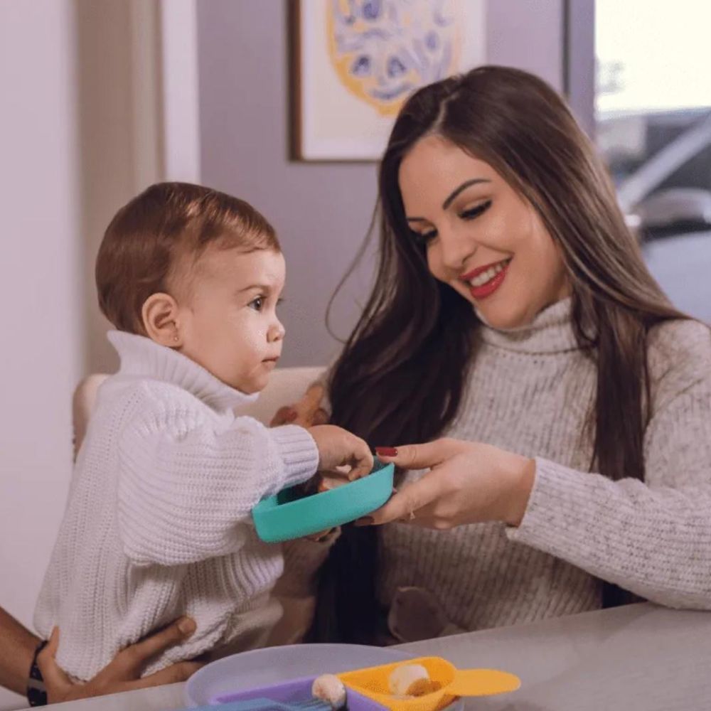 PRATO REFEICAO SILICONE INFANTIL COM DIVISORIAS REMOVIVEIS 