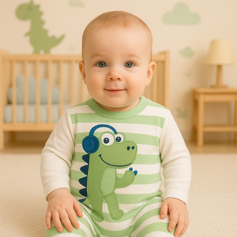 MACACÃO BEBÊ MENINO DINO
