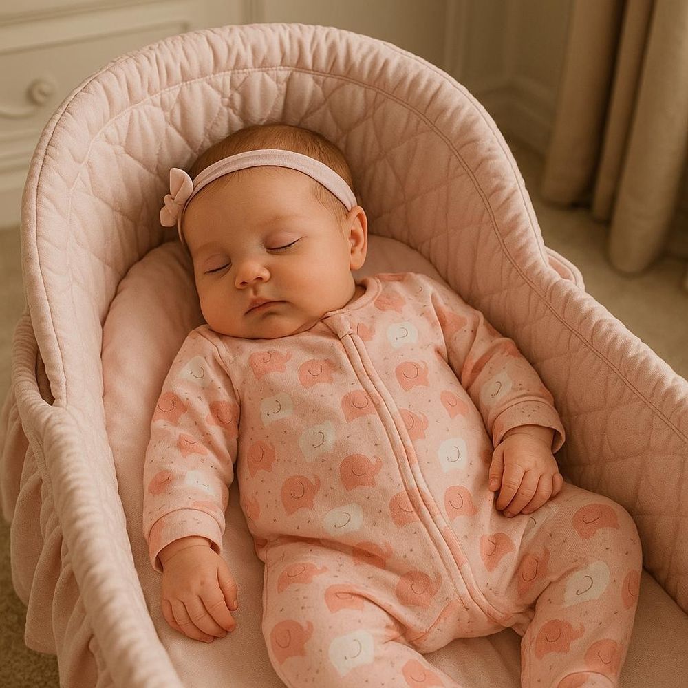 MACACÃO BEBÊ MENINA ESTAMPA  ESTAMPA ELEFATINHOS  ROSA EM PLUSH 