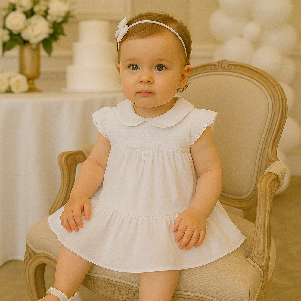 VESTIDO BEBÊ BRANCO BATIZADO