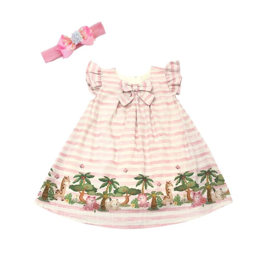 VESTIDO INFANTIL ESTAMPA BICHINHOS NA FLORESTA
