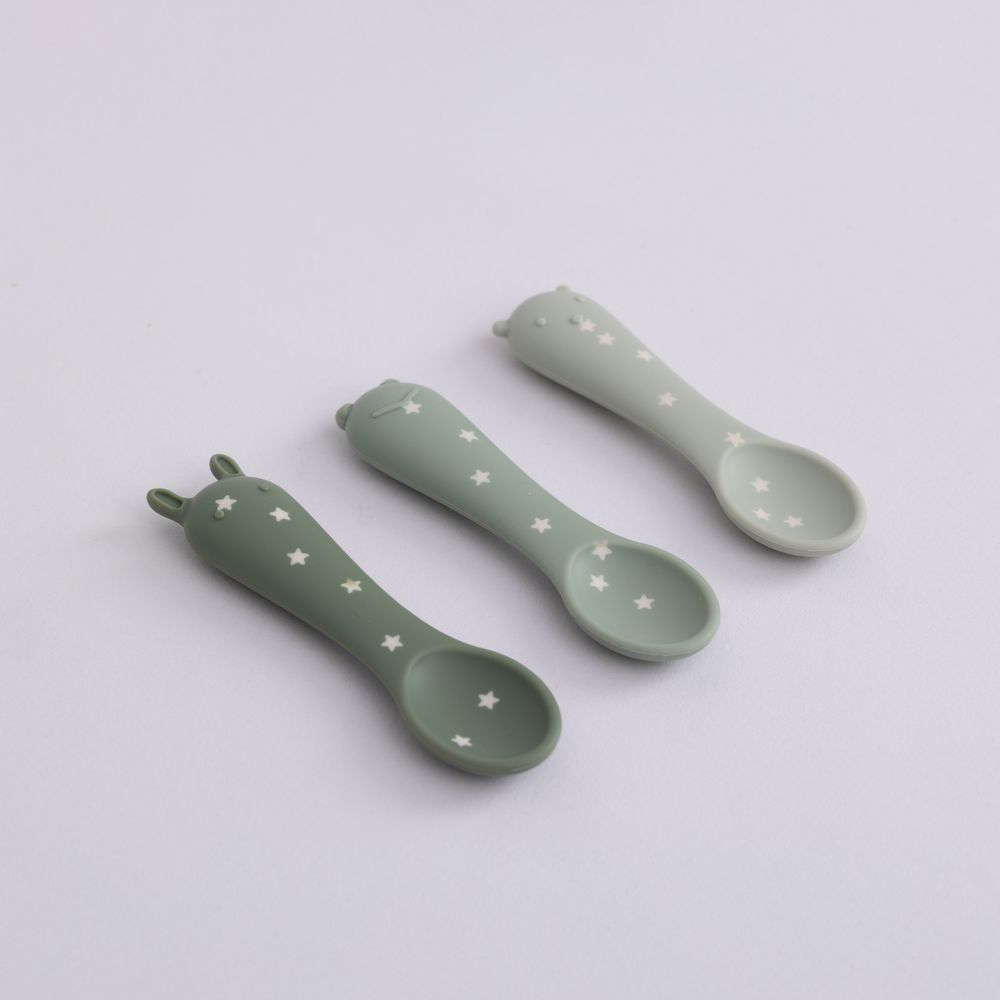 KIT ALIMENTACAO 6 PCS PRATO C/ VENTOSA COPO BABADOR 3 COLHERES DE SILICONE 