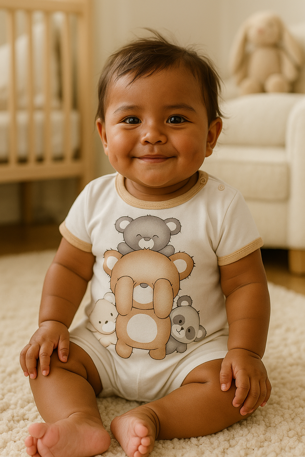 MACACÃO CURTO BEBÊ MENINO URSINHOS