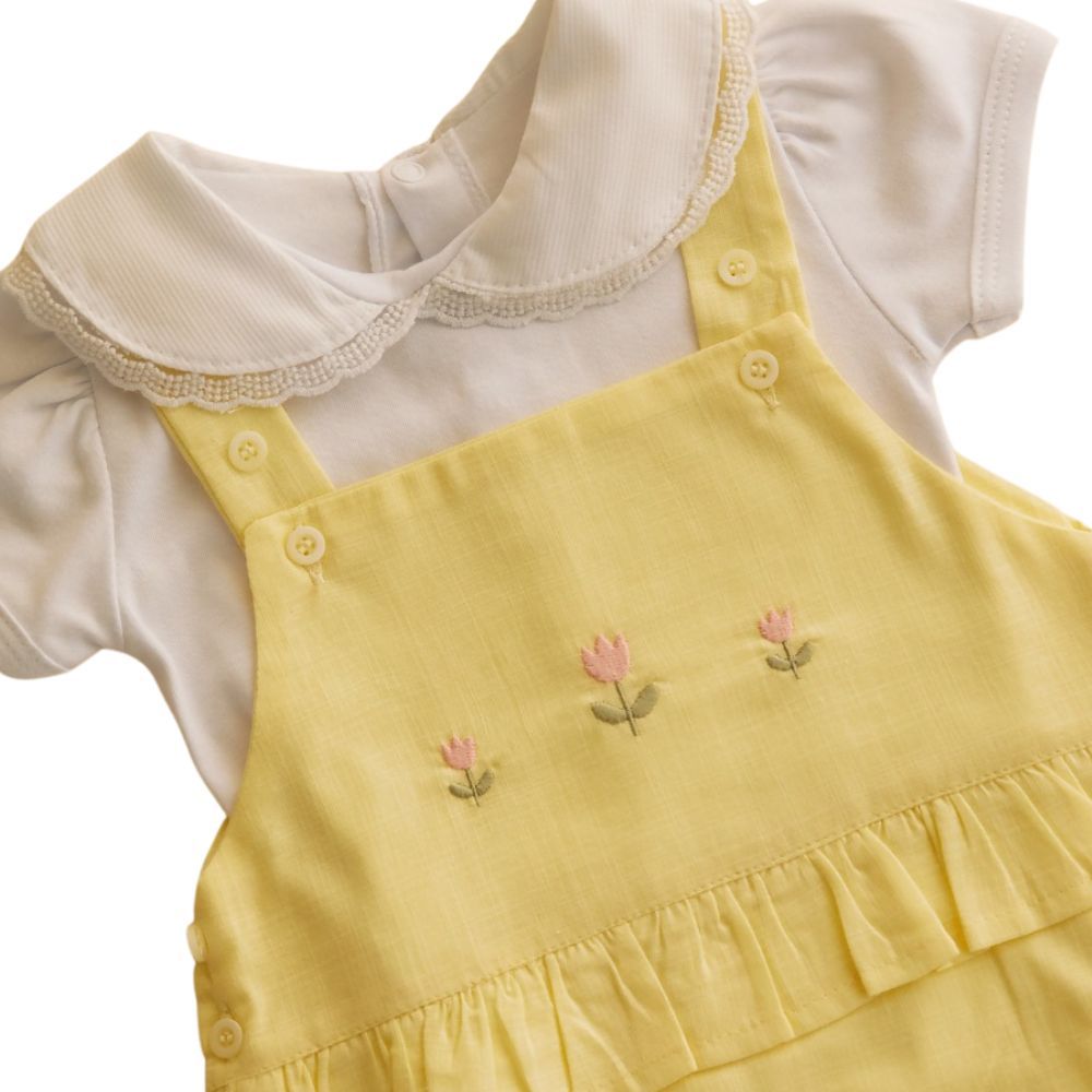 CONJUNTO CURTO ROMPER TULIPAS  BEBÊ MENINA