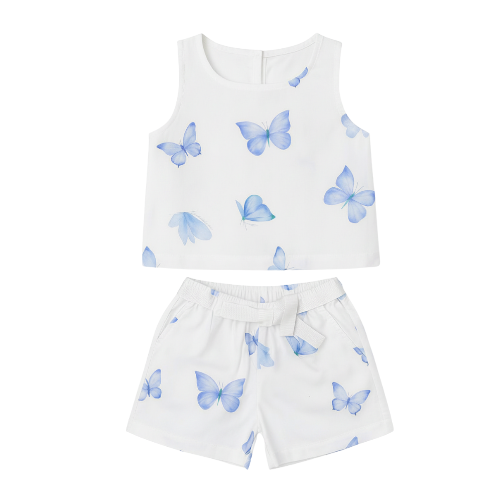 CONJUNTO CURTO INFANTIL  MENINA BORBOLETAS 