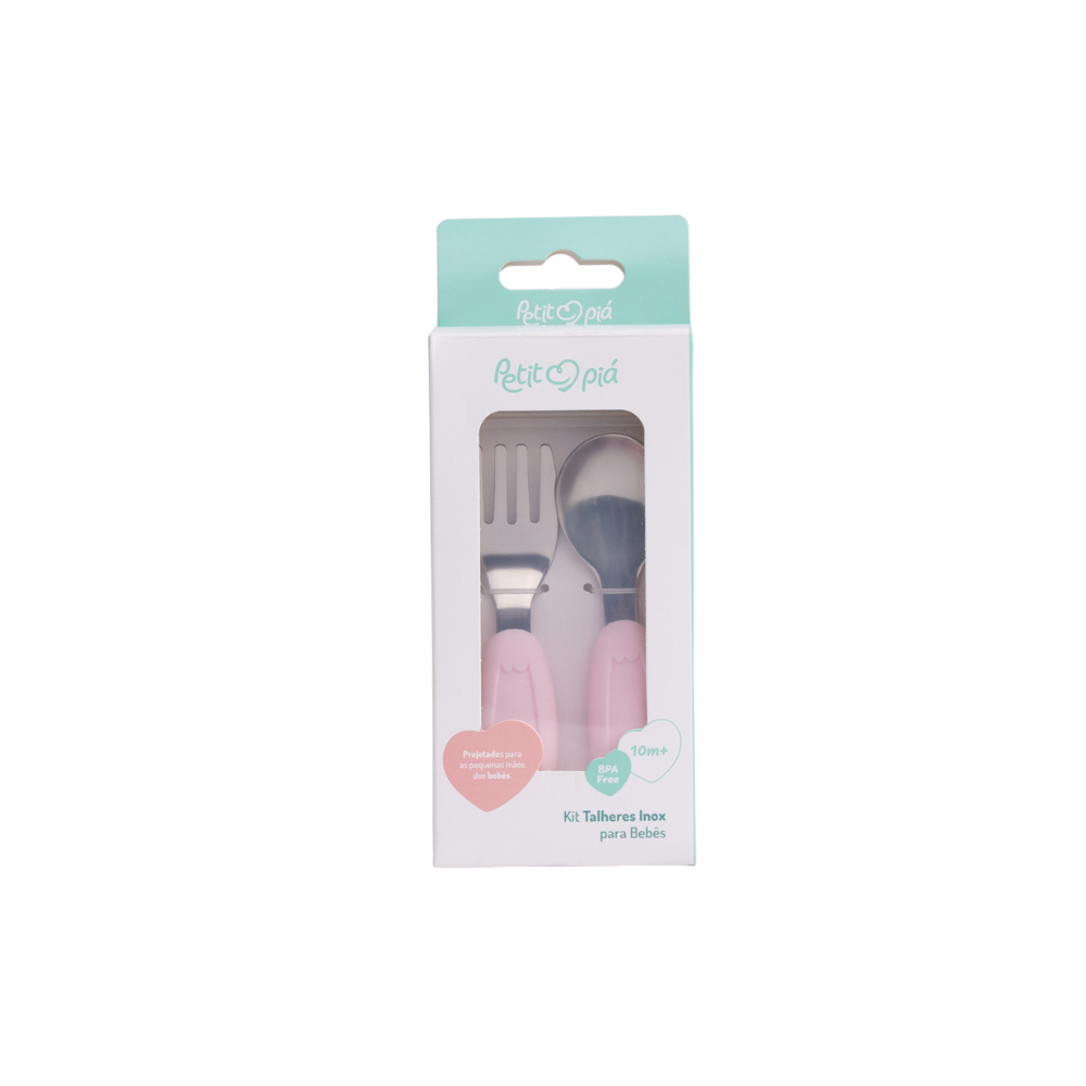 KIT TALHER INFANTIL EM ACO INOXIDAVEL E SILICONE 
