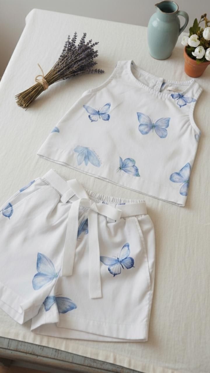 CONJUNTO CURTO INFANTIL  MENINA BORBOLETAS 