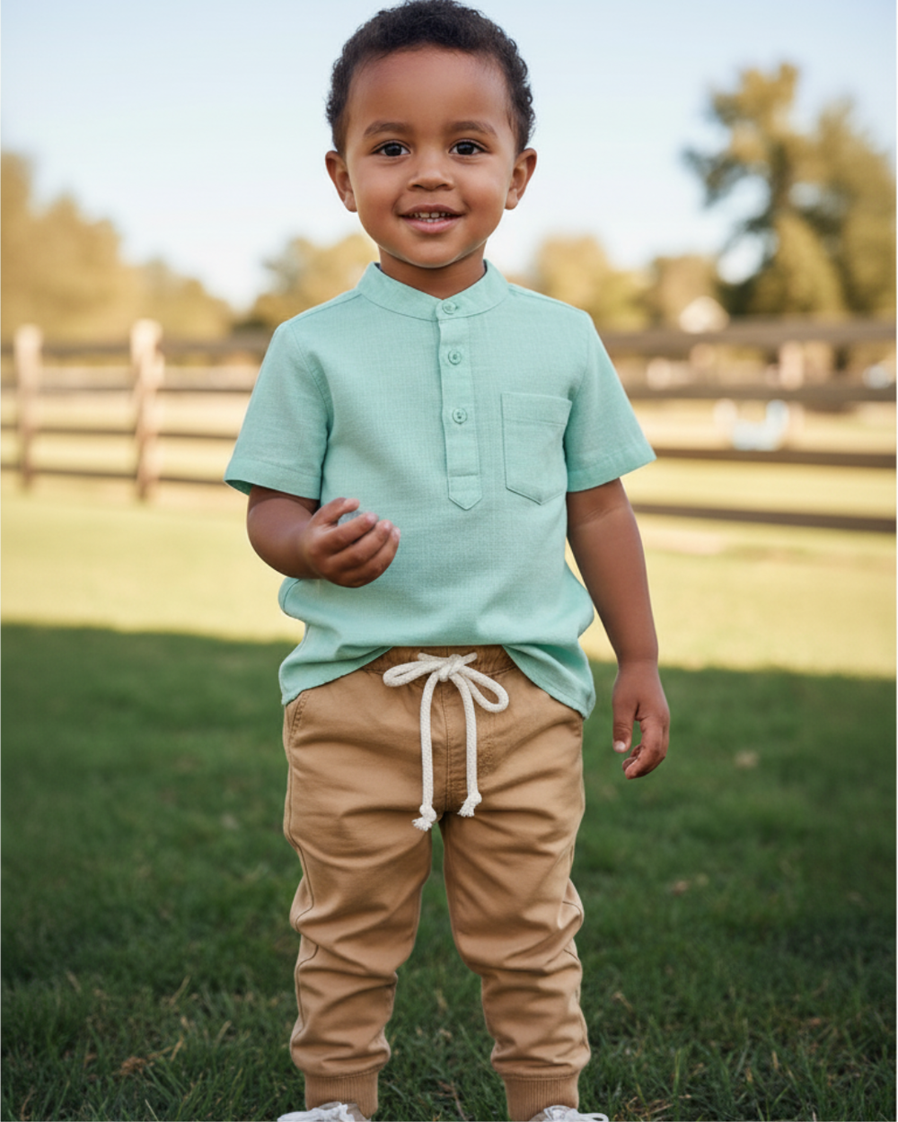 CAMISA MENINO BATA INFANTIL VERDE CLARINHO