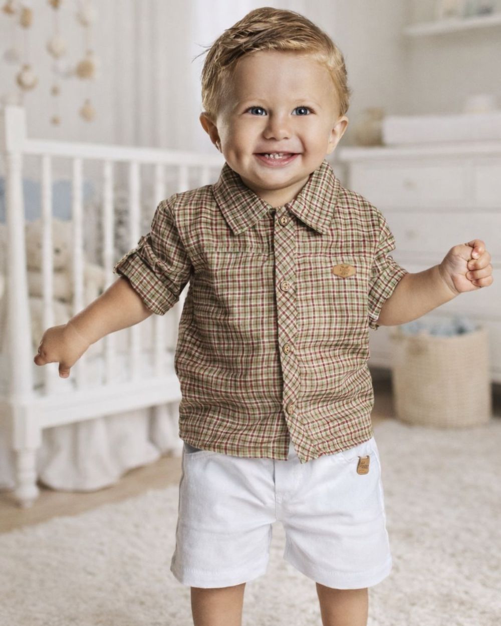 CONJUNTO BEBÊ MENINO  BODY CAMISA E BERMUDA