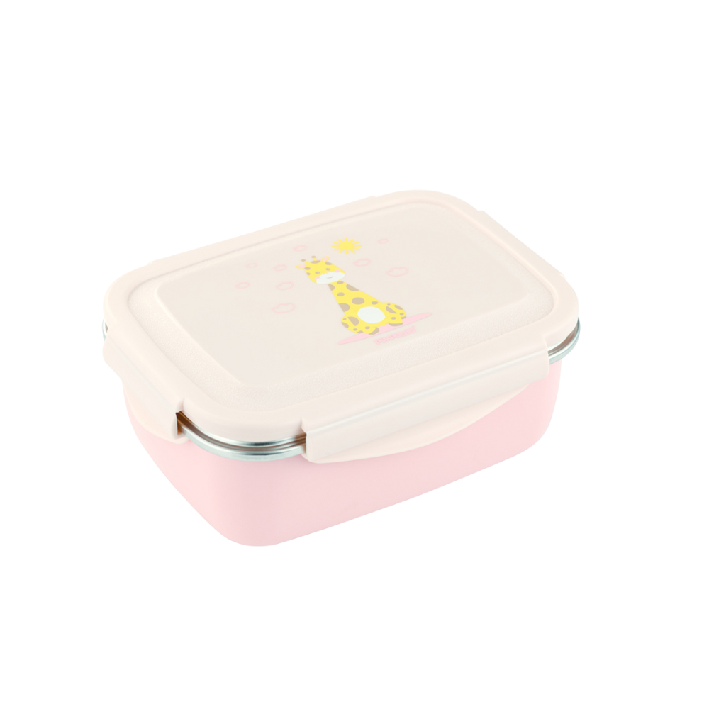 LANCHEIRA BENTO BOX INOX COM DIVISÓRIA LEÃO E GIRAFA