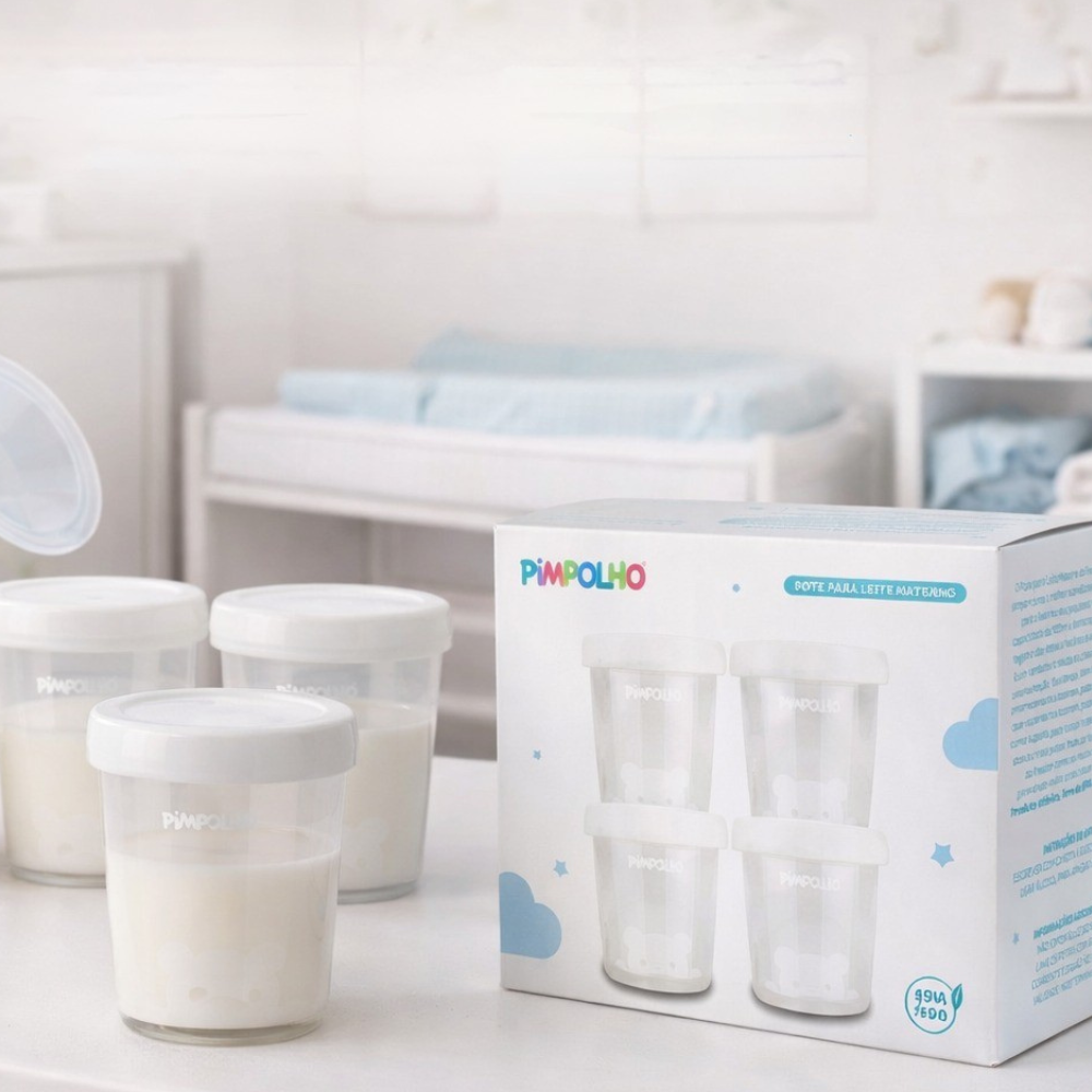  KIT 4 POTES PARA  ARMAZENAMENTO DE LEITE MATERNO 