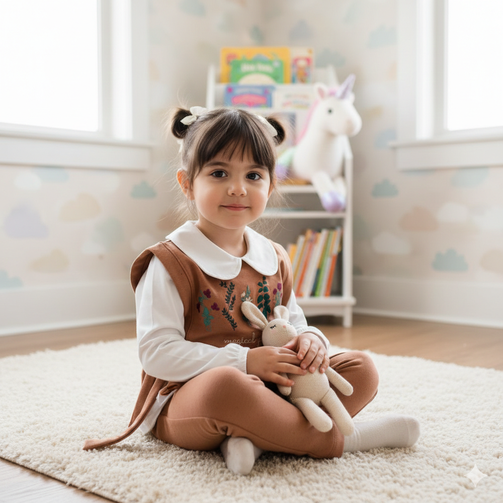 Conjunto Infantil 3 Peças Menina Com Colete 