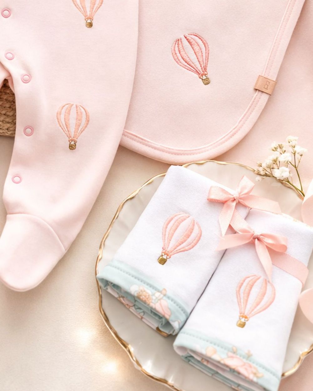 KIT 2  TOALHINHAS DE BOCA BALAO ROSA 