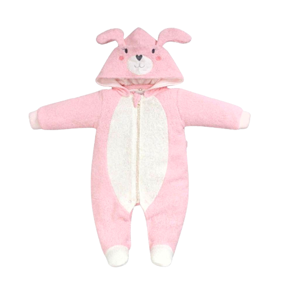 MACACÃO BEBÊ MENINA BICHINHO COELHINHO ROSA