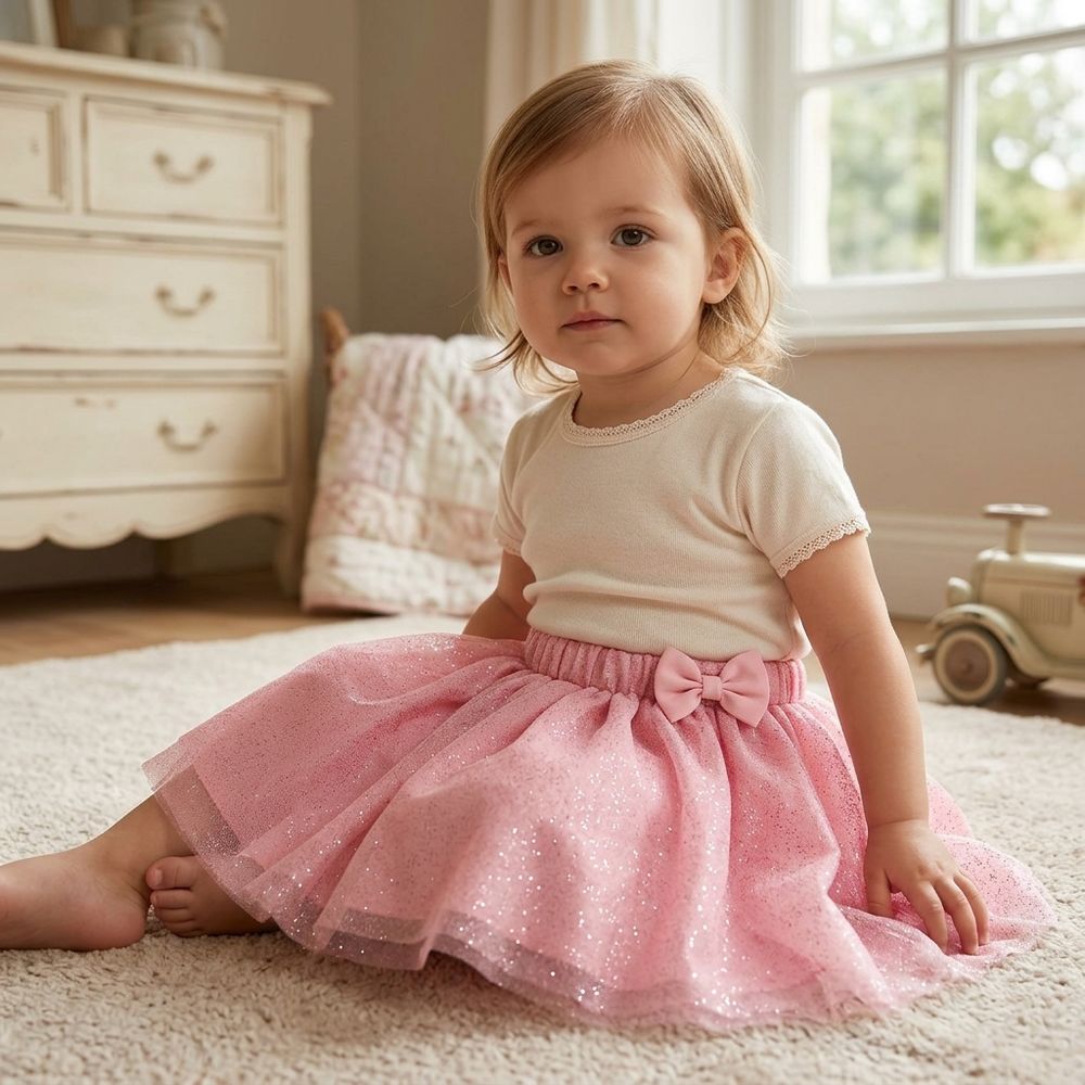 SAIA TUTU COM GLITTER BRILHANTE INFANTIL