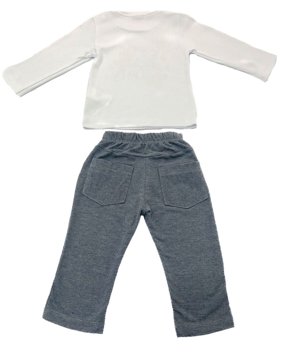 CONJUNTO INFANTIL MENINA COM BLUSA ESTAMPADA FLORES E CALÇA