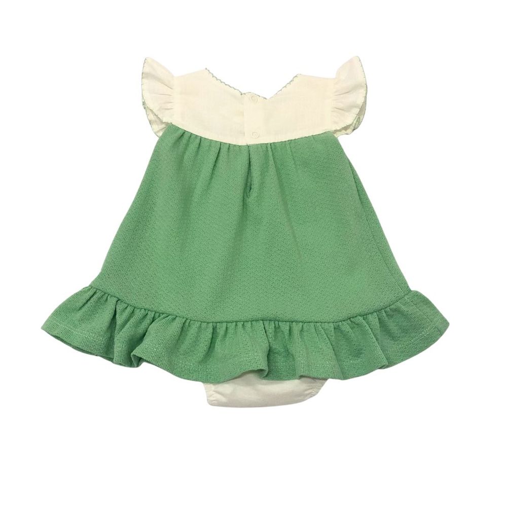 BODY BEBÊ COM VESTIDO SOBREPOSTO BORDADO FLORES
