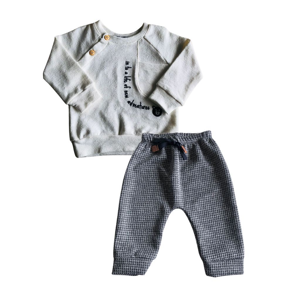CONJUNTO BEBÊ MENINO BLUSA DE FRIO E CALÇA
