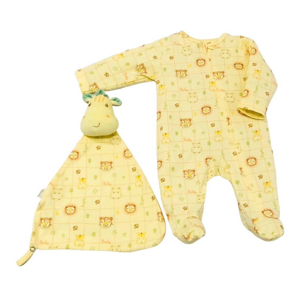 KIT BEBÊ MACACÃO LONGO E NANINHA SAFARI