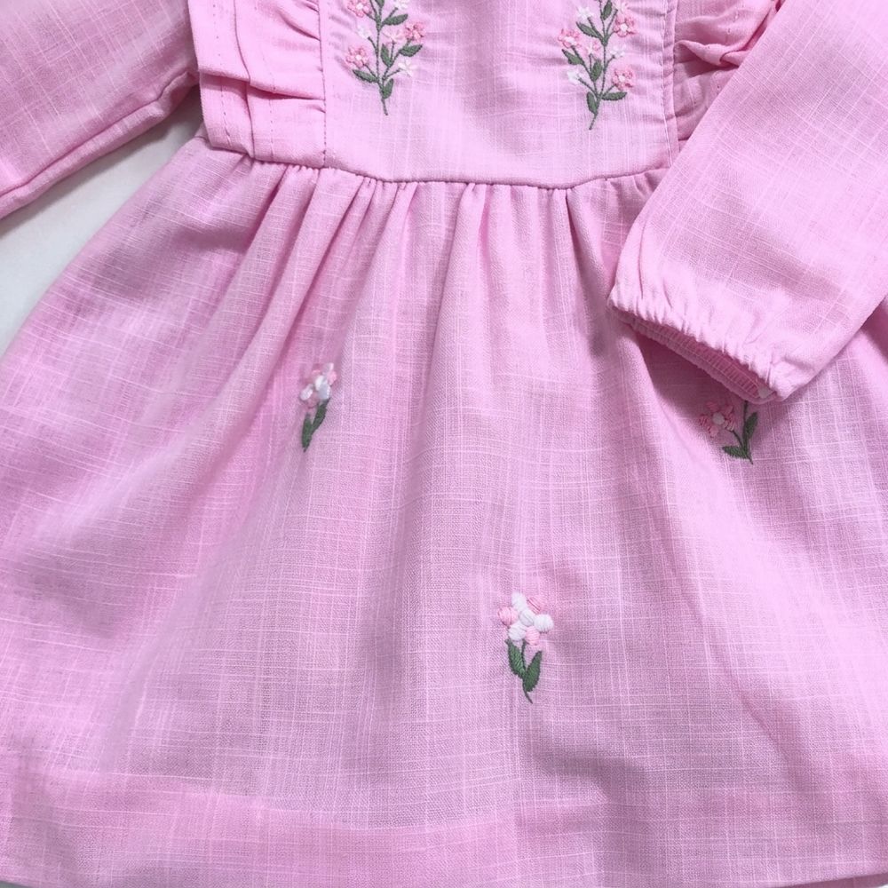 VESTIDO BEBÊ MANGA LONGA  ENCANTO ROSA 