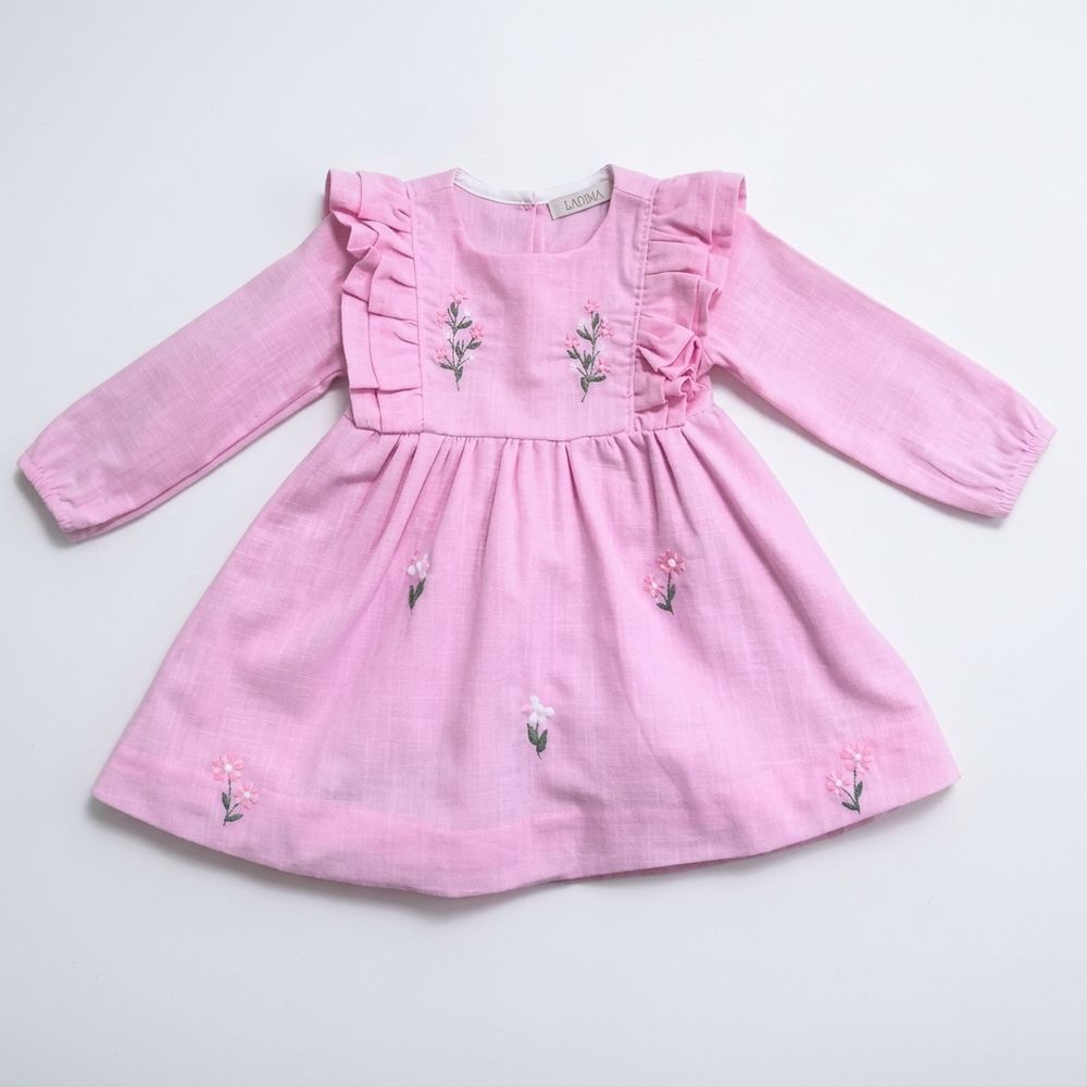 VESTIDO BEBÊ MANGA LONGA  ENCANTO ROSA 