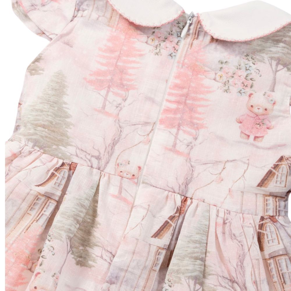VESTIDO INFANTIL COM BOLERINHO EM PULSH ESTAMPA URSINHA