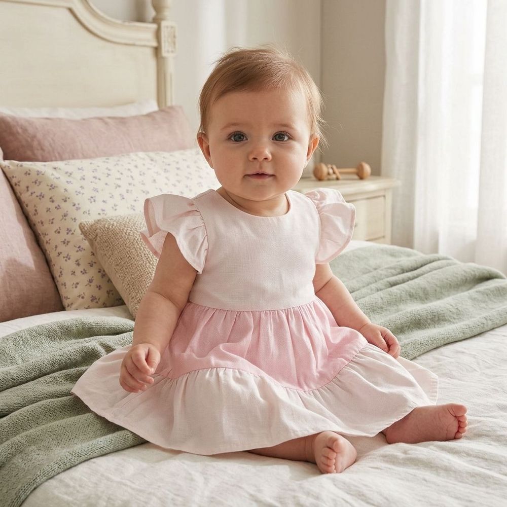 VESTIDO BABADOS PARA BEBÊ