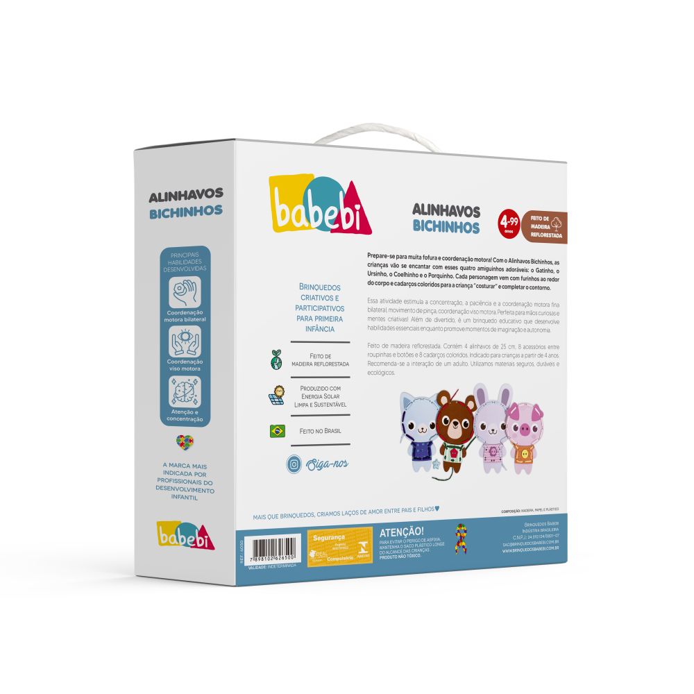 BRINQUEDO EDUCATIVO ALINHAVOS DOS BICHINHOS