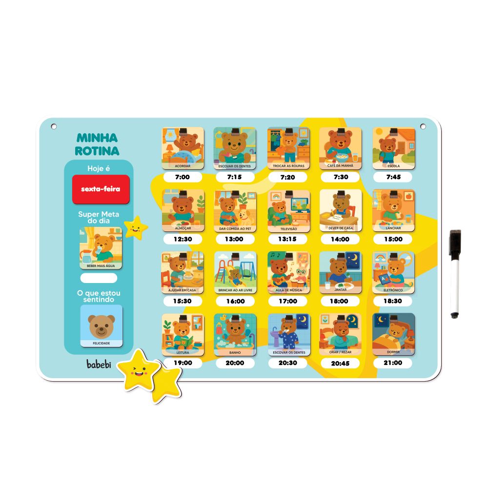 QUADRO EDUCATIVO MINHA ROTINA ESTRELINHAS