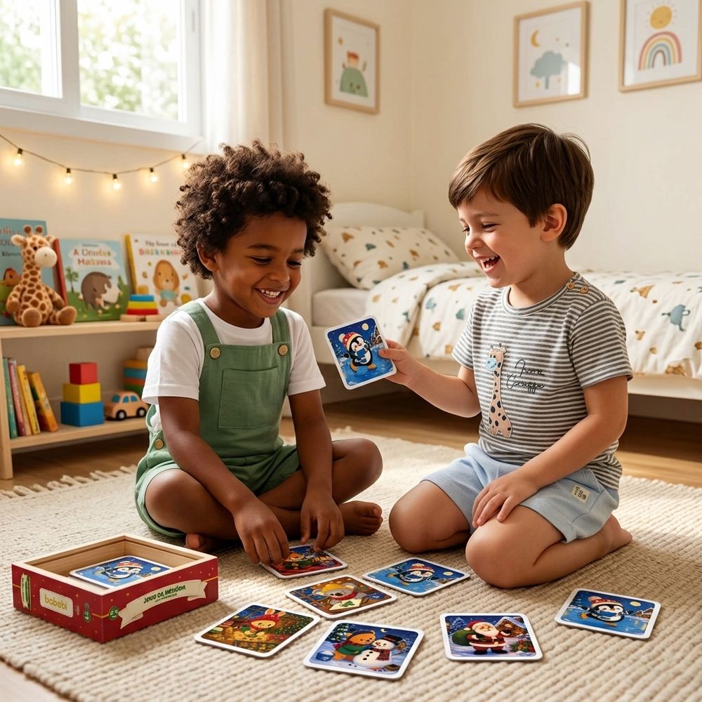 BRINQUEDO EDUCATIVO JOGO DA MEMÓRIA AMIGOS NATALINOS