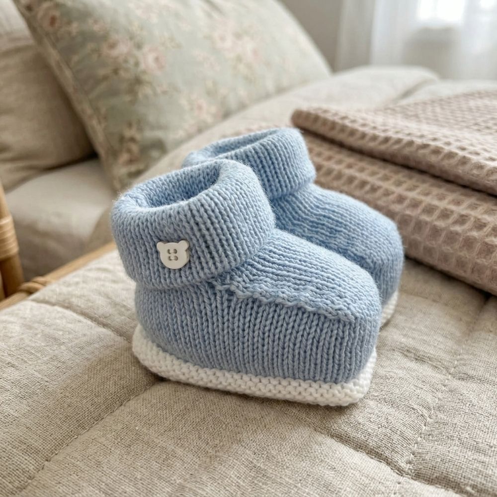 SAPATINHO BEBÊ AZUL COM DETALHE BRANCO